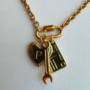Gold Heart and Charm Necklace